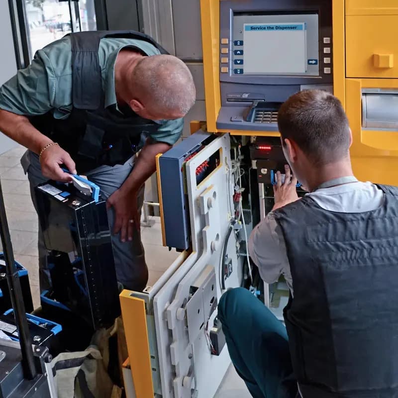 Technicians working on equipment